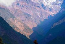 Panorama of moditse peak also called annapurna so