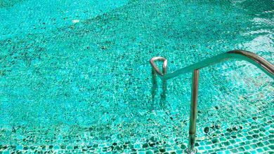 Swimming pool at the popular hotel bangkok thail