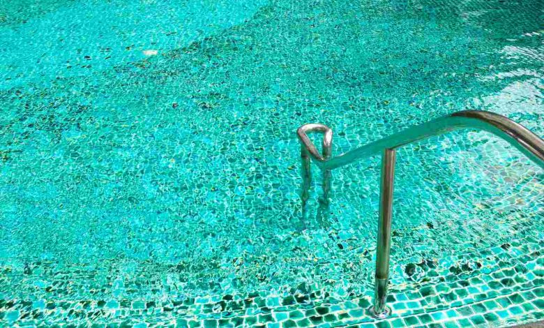 Swimming pool at the popular hotel bangkok thail