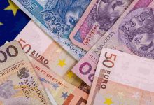 Polish zloty and euro money still life