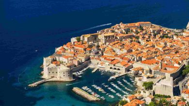 Dubrovnik croatia view on the old town from high
