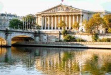 Concordia bridge with national assembly in paris