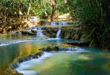 Kuang si waterfa near luang prabang laos