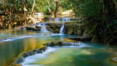 Kuang si waterfa near luang prabang laos