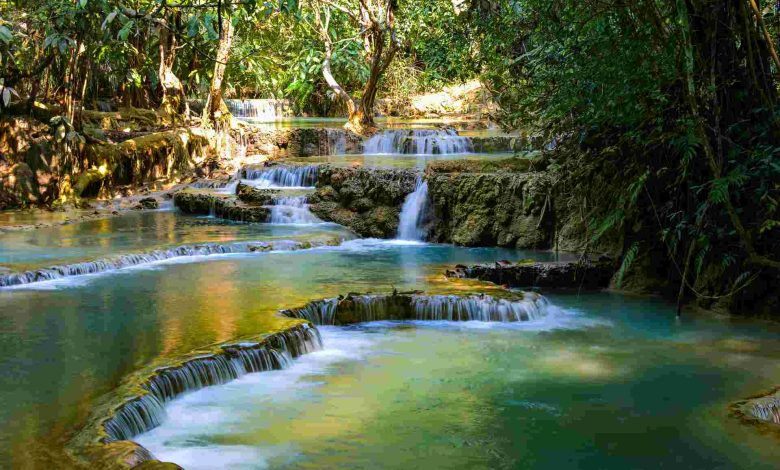 Kuang si waterfa near luang prabang laos
