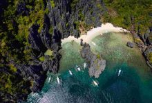 Tropical beach in el nido palawan philippines