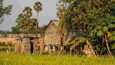 Beautiful countryside view in tropical rural distr