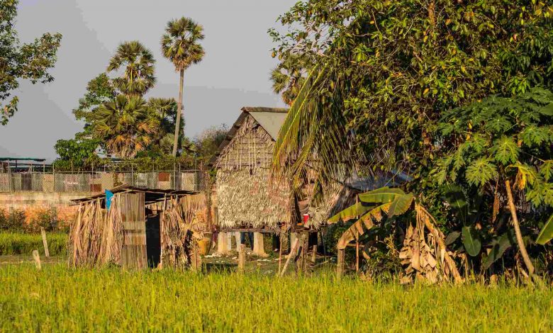 Beautiful countryside view in tropical rural distr