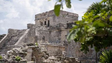 Ancient mayan ruins of tulum in mexico