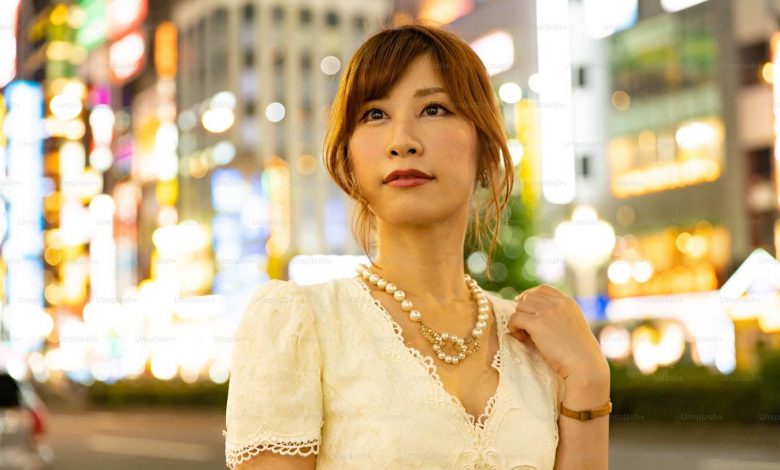 Asian japanese woman engaged in night work such as