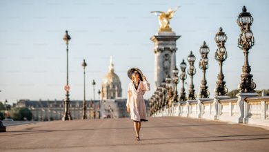 View on the famous alexandre bridge with beautiful